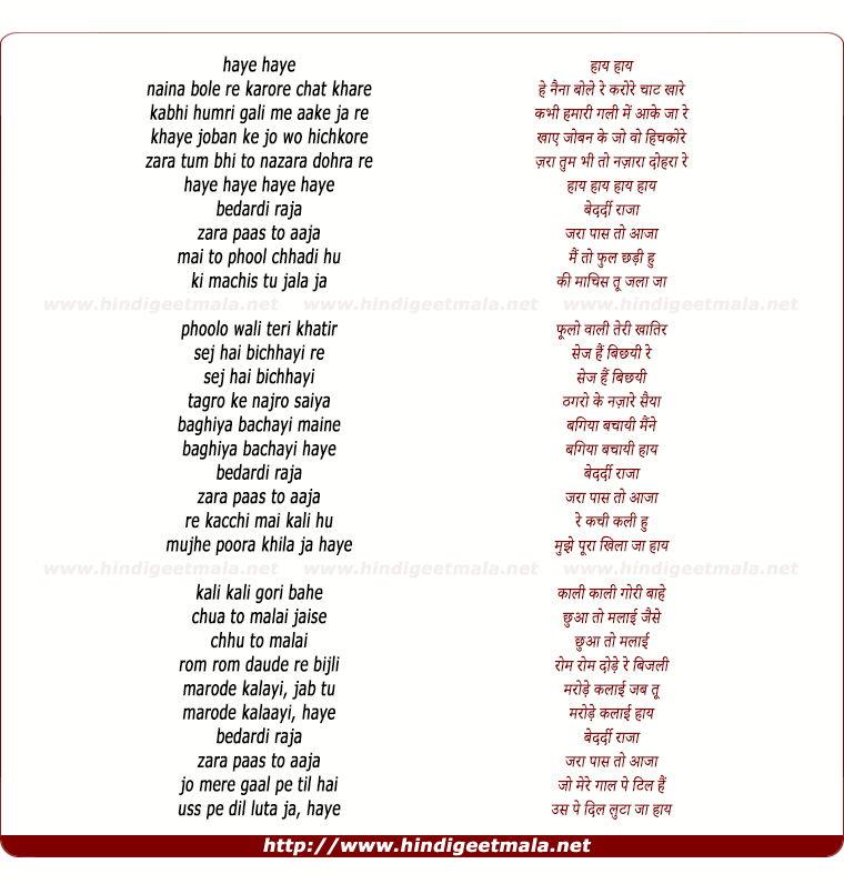 lyrics of song Bedardi Raja (Remix)