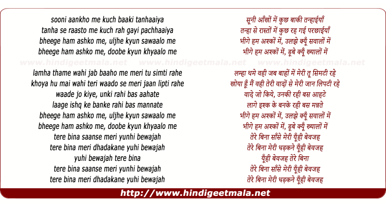 lyrics of song Bheege Hum